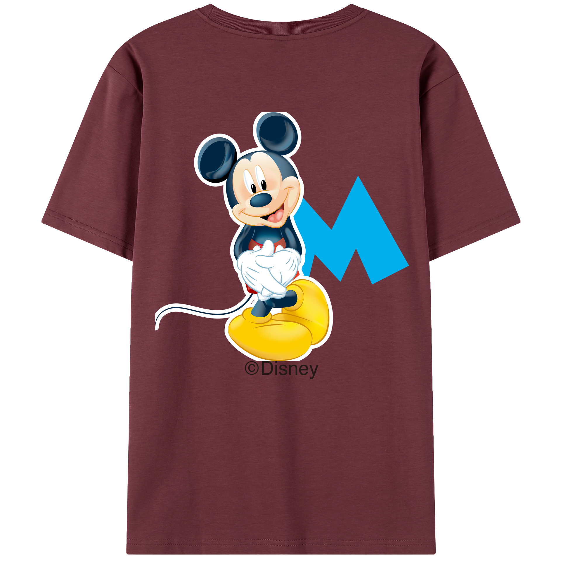 （画像用） ミッキーマウス Mickey Mouse 綿100％半袖Tシャツ（背面プリント）